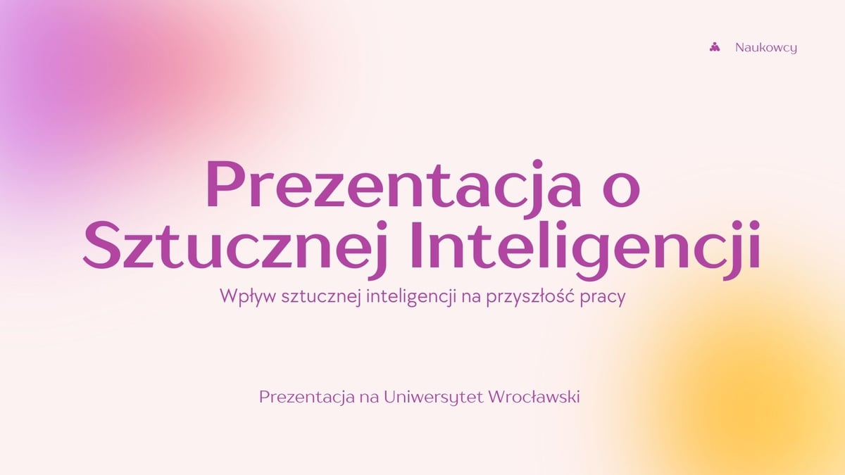 Wygenerowany slide 3 przez AI dla Omów wpływ sztucznej inteligencji na przyszłość pracy.