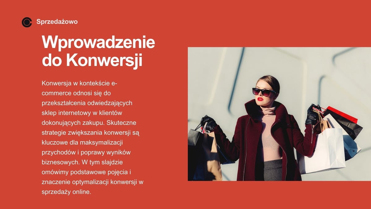 Wygenerowany slide 2 przez AI dla Przedstaw strategie zwiększania konwersji w sklepie internetowym.